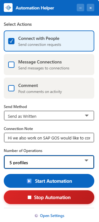 Connection Note Interface
